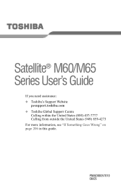 Toshiba Satellite M65-S909 Satellite M60-M65 User's Guide (PDF)