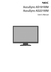NEC AS221WM AccuSync AS191WM-BK : user's manual