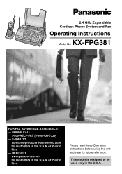 Panasonic KXFPG381 KXFPG381 User Guide