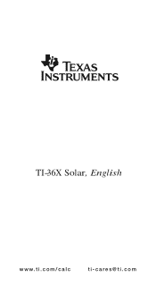 Texas Instruments TI36X User Manual