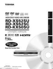 Toshiba RD-XS52 Owners Manual