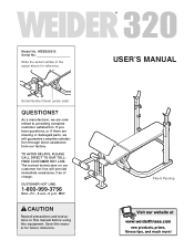 Weider 320 Bench English Manual