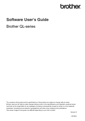 Brother International &trade; QL-700 Software Users Manual - English