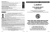 Lasko CC23160 User Manual