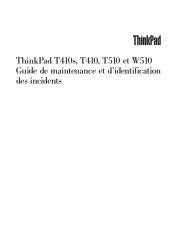 Lenovo ThinkPad W510 (French) Service and Troubleshooting Guide