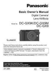 Panasonic DC-GX9 Basic Operating Manual