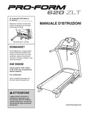 ProForm 620 Zlt Treadmill Italian Manual