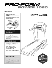 ProForm Power 1080 Treadmill English Manual
