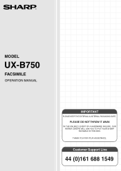 Sharp UX-B750 Operation Manual
