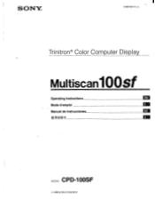Sony CPD-100SF Operating Instructions  (primary manual)