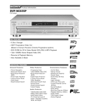 Sony DVP-NC655PS Marketing Specifications