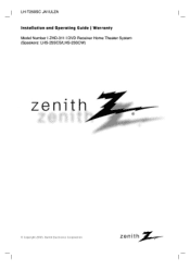 Zenith ZHD311 Operation Guide