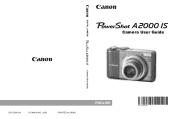 Canon A2000 PowerShot A2000 IS Camera User Guide