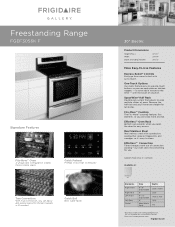 Frigidaire FGEF3056KF Product Specifications Sheet (English)
