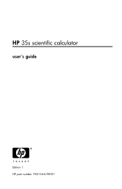 HP 35s HP 35s scientific calculator - User Guide