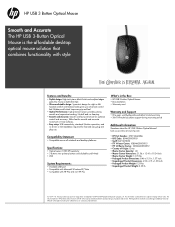 HP KY619AA HP USB 3 Button Optical Mouse - Datasheet