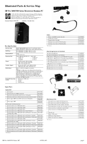 HP Pro 3505 Micro Illustrated Parts & Service Map Pro 3400/3500 Series Microtower Business PC