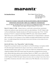 Marantz ZC4001 Marantz DAvED Press Release