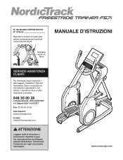 NordicTrack Freestride Trainer Fs7i Elliptical Italian Manual