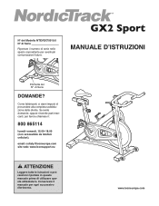 NordicTrack Gx2 Sport Bike Italian Manual