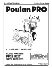 Poulan PP291E27 Parts List