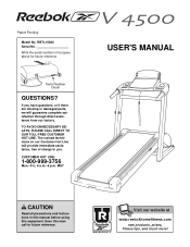 Reebok V4500 Treadmill English Manual