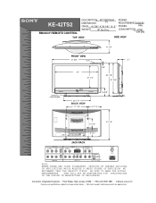 Sony KE-42TS2 Dimensions Diagrams