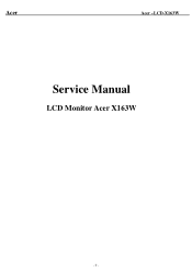 Acer X163W X163W LCD Monitor Service Guide