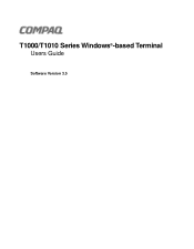 Compaq T1000 T1000/T1010 Windows Based Terminal User's Guide for Firmware Version 3.5 and Newer