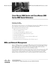 HP AP775A Cisco Nexus 5000 Series and Cisco Nexus 2000 Series MIB Quick Reference (OL-16784-01, July 2009)