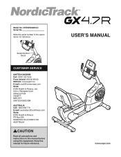 NordicTrack Gx 4.7 R Instruction Manual