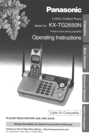 Panasonic KXTG2650N KXTG2650N User Guide