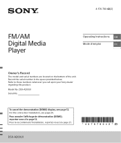Sony DSX-A200UI Operating Instructions