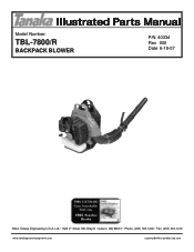 Tanaka TBL-7800 Parts List