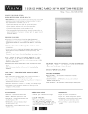 Viking VBI7360W Two-Page Specifications Sheet