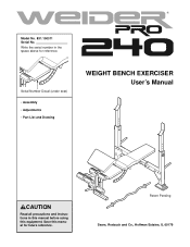 Weider Pro 240 Bench English Manual