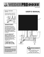 Weider Pro 9935 English Manual