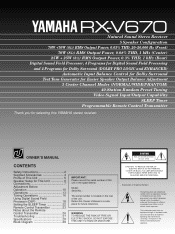 Yamaha RX-V670 Owner's Manual