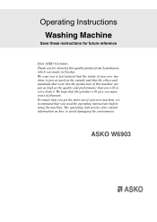 Asko W6903 User manual Use & Care Guide Asko W6903 EN
