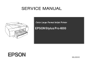 Epson Stylus Pro 4000 Professional Edition Service Manual