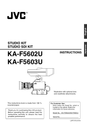 JVC KY-F560U KA-F5602U, KA-F5603U Studio kit for KY-F560U camera (47 page instruction manual)
