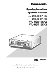 Panasonic WJ-HD616/1000 Operating Instructions