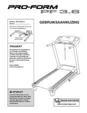 ProForm 3.6 Treadmill Dutch Manual