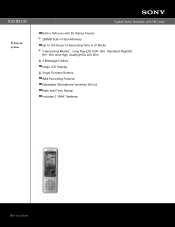 Sony ICD-B510F Marketing Specifications