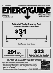 Whirlpool GU3200XTXQ Energy Guide