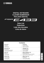 Yamaha PSR-E433 Data List