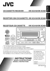 JVC KW-XC410 Instructions