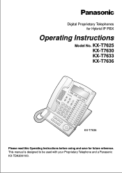Panasonic KX-T7625 Operating Instructions