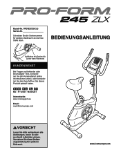 ProForm 245 Zlx Bike German Manual