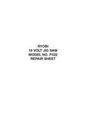 Ryobi P521 Repair Sheet